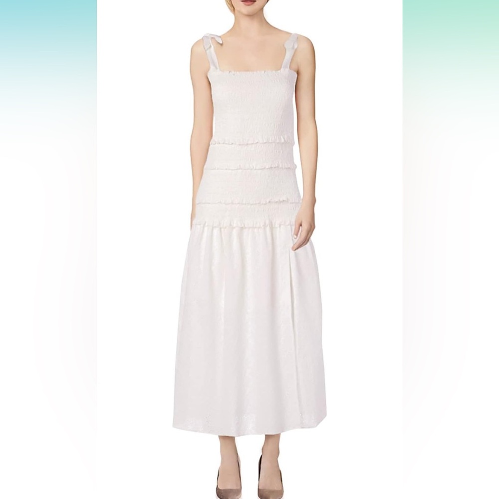 ASTR the label Women's Sleeveless Smocked Body Side Slit Tess Midi Dress